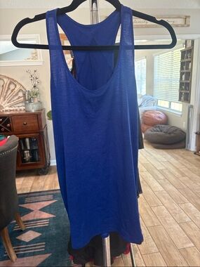 Blue Racerback Tank Top - Women